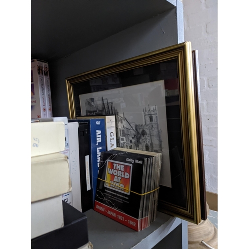 135 - Books-A quantity of books, framed and glazed prints, DVD'S, CD's and original video cassettes to inc... 