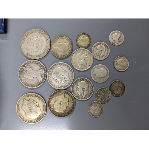 145 - Coins-British and World coinage to include pre 1947 half crowns, florins, shillings and sixpences. L... 