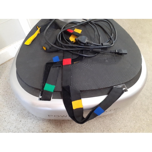 298 - A PowerPlate My5 vibrating plate, serial No:PP04061364 with pad, straps and cables, as new. Location... 