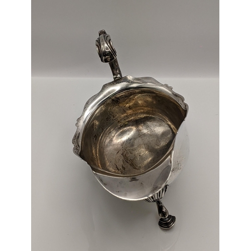 47 - A silver sauce boat with acanthus handle (missing a foot) 229g Location:LAM