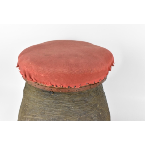 198 - A taxidermy elephant foot stool, circa 1900, with horse hair stuffed seat 36 cm high x 34 cm wide