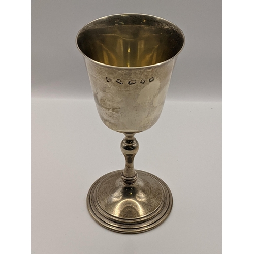 93 - A Mordun silver goblet hallmarked London 2003, total weight 202.1g Location:4.1