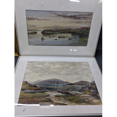 303 - Four watercolours P MacGregor Wilson - watercolour entitled Early Morning Kilbrannan 
Location: A3B