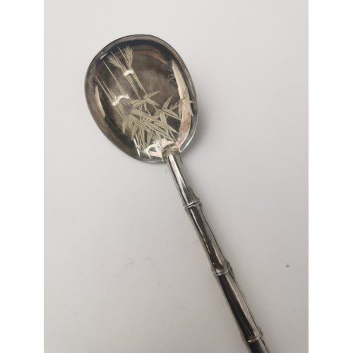 248 - A Japanese export silver spoon, together with a cased set of six silver coffee spoons, the set of sp... 