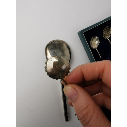 248 - A Japanese export silver spoon, together with a cased set of six silver coffee spoons, the set of sp... 