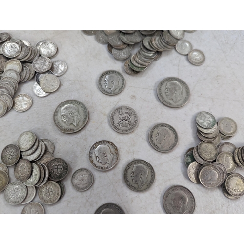 355 - A collection of Victorian and later British silver coinage to include Victorian threepences, Edward ... 