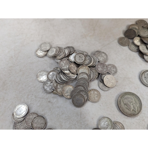 355 - A collection of Victorian and later British silver coinage to include Victorian threepences, Edward ... 