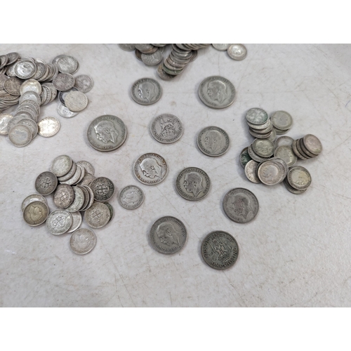 355 - A collection of Victorian and later British silver coinage to include Victorian threepences, Edward ... 