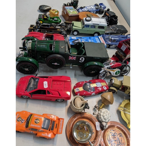 164 - A mixed lot to include scratch built models, one being a Bentley Blower, together with two diecast m... 