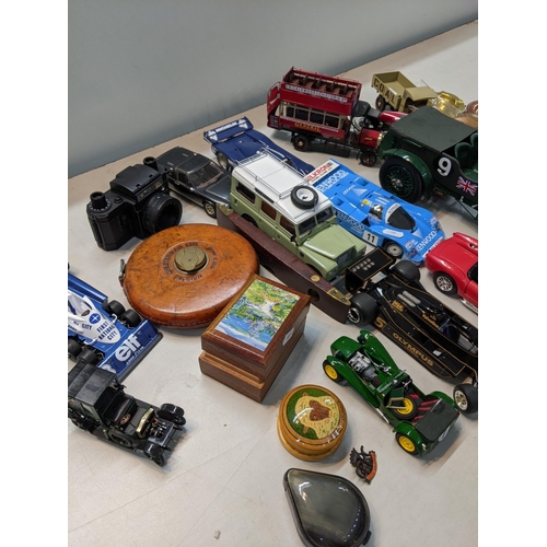 164 - A mixed lot to include scratch built models, one being a Bentley Blower, together with two diecast m... 