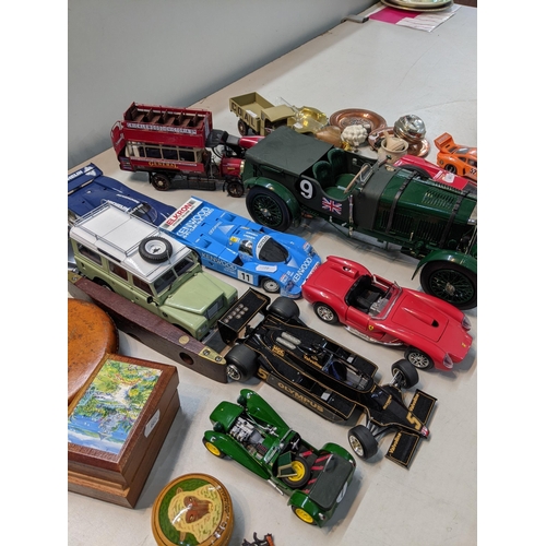 164 - A mixed lot to include scratch built models, one being a Bentley Blower, together with two diecast m... 