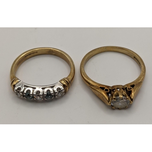 193 - Two 9ct gold rings set with paste stones 5.5g Location:CAB1