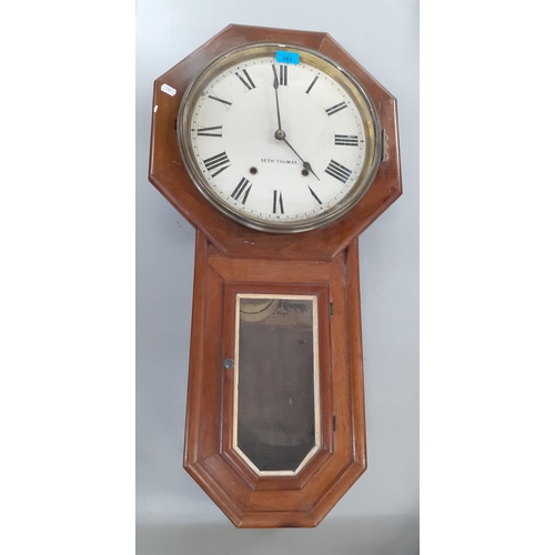 103 - An American Seth Thomas mahogany cased wall clock
Location: RWF
