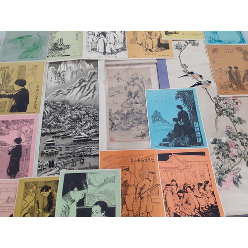 113 - A quantity of mainly mid 20th century Chinese wall hangings and posters of lessons and teachings tog... 