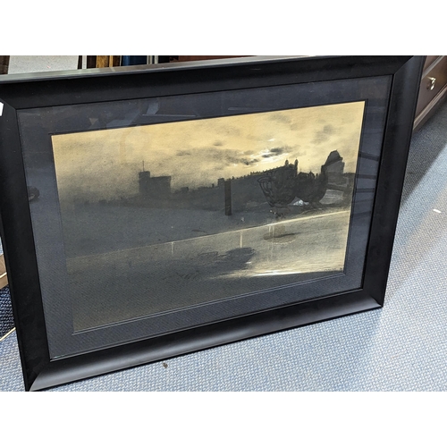 138 - Carleton Grant - a framed and glazed charcoal drawing of Windsor Castle, signed and dated 1897 to bo... 