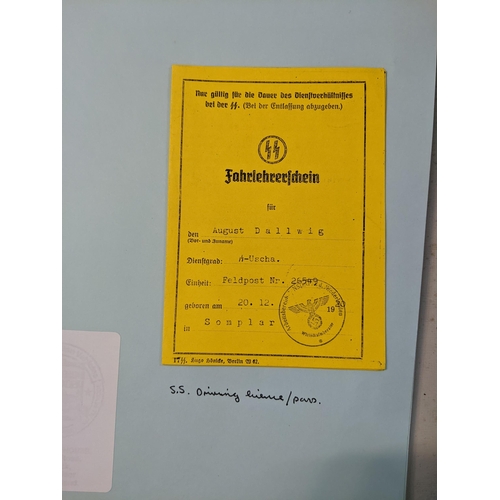 161 - A mixed lot of ephemera to include later printed WW2 German ephemera, a labour front membership book... 