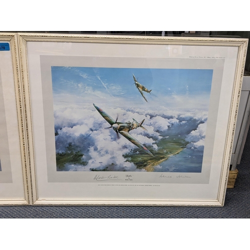 170 - Two Robert Taylor signed first edition prints 'Spitfire' signed by Douglas Bader and Johnnie Johnson... 