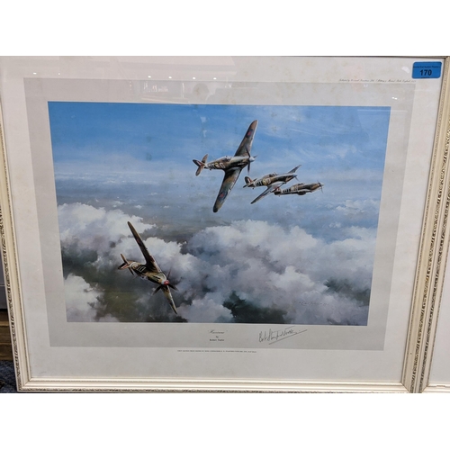 170 - Two Robert Taylor signed first edition prints 'Spitfire' signed by Douglas Bader and Johnnie Johnson... 