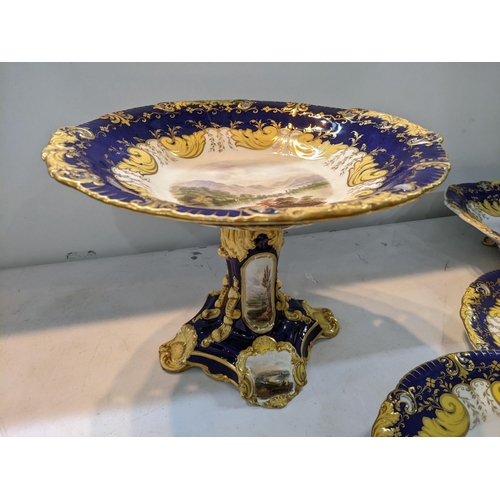 2 - **THIS LOT HAS BEEN WITHDRAWN**
A mid/late 19th century Copeland dessert service painted with countr... 