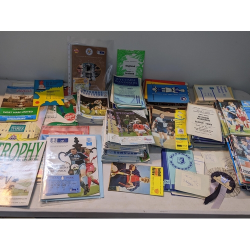 28 - A selection of football programmes and magazines, mainly Wycombe Wanderers programmes together with ... 