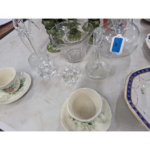 46 - Mixed ceramics and glassware to include a 18th century Crown Derby bowl A/F, Royal Doulton Malvern c... 