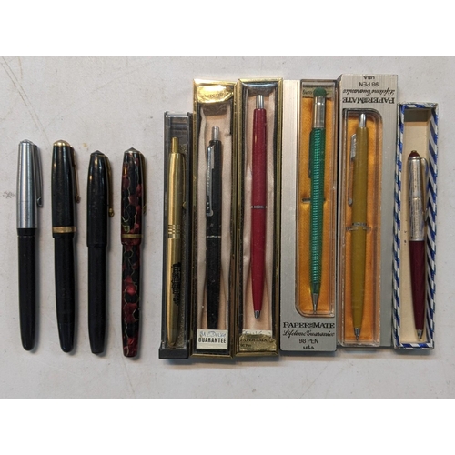 51 - Mixed fountain pen to include a Parker Duofold pen with a 14k nib, together with a Conway 15 fountai... 
