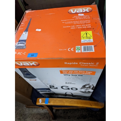 66 - Rapide Classic 2 carpet washer, boxed Location:G