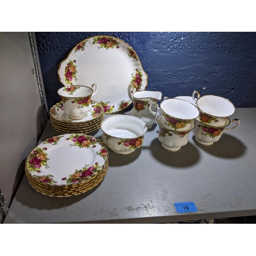 78 - A Royal Albert Country Roses pattern part tea set comprising approx 21 pieces
Location:5.3