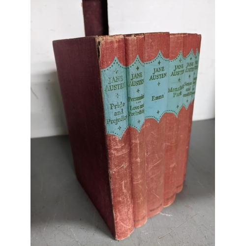 79 - The Chawton Edition - a Jane Austin six volume book set, pub Allen Wingate circa 1948, first edition... 