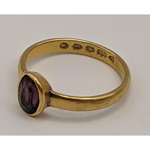 1 - A 22ct gold ring set with an oval cut amethyst, total weight 4.2g
Location:RING