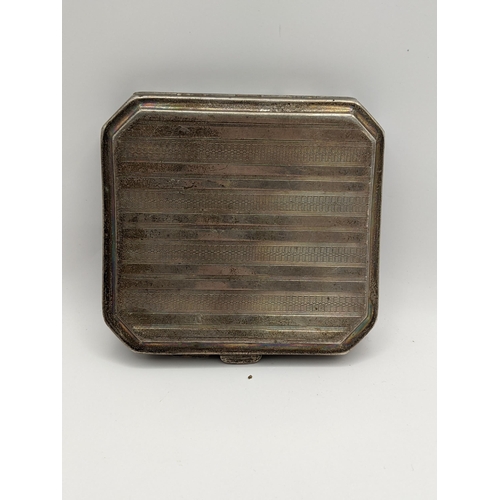 56 - A machine turned silver cigarette case, hallmarked Birmingham 1925, total weight 92.9g
Location:TABL... 