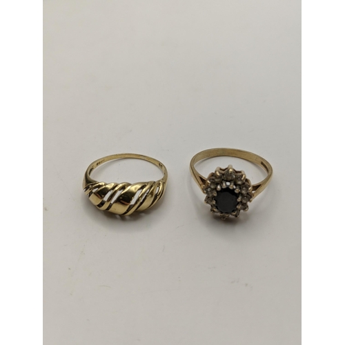 81 - Two 9ct gold rings, one set with cubic zirconia and another 9ct gold ring, 5.3g, LocationCAB6