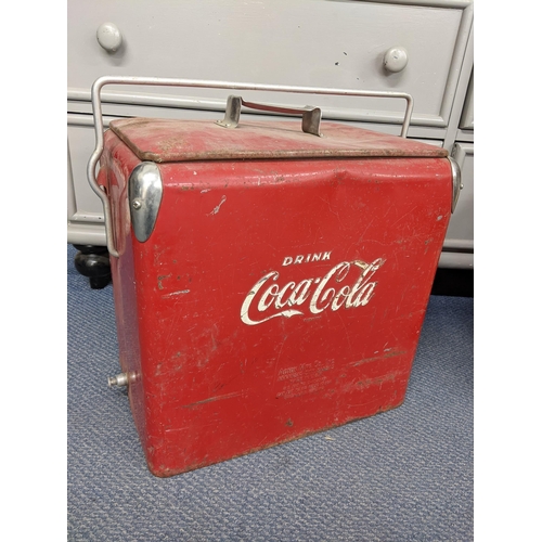 297 - A 1950's Coca Cola metal picnic cooler, 47cm h x 45cm w
Location:R2.5