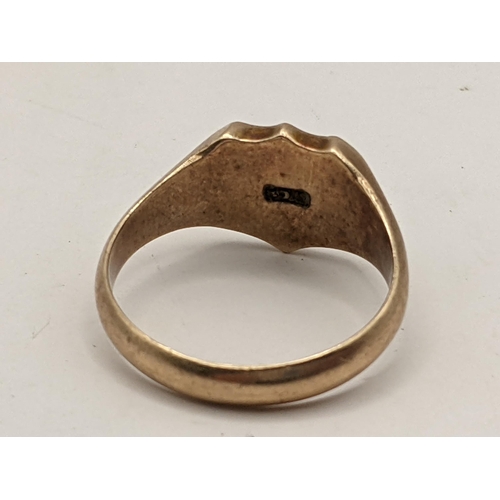 120 - A 9ct gold signet ring, engrave Alene, 4.7g, Location:CAB2