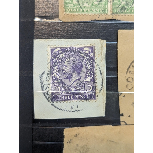 163 - An album of mixed world stamps to include British George V threepence, three halfpence and others, G... 