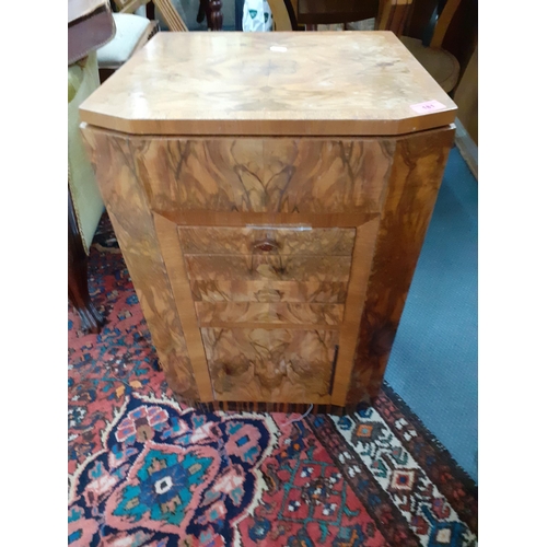 181 - An Art Deco walnut sewing cabinet and contents and a matching tabletop chest and contents
Location:B... 