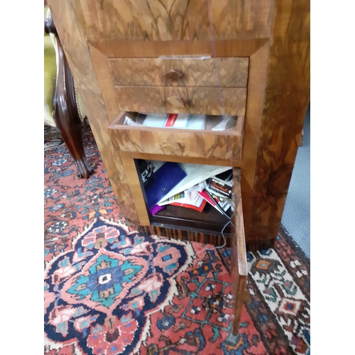 181 - An Art Deco walnut sewing cabinet and contents and a matching tabletop chest and contents
Location:B... 