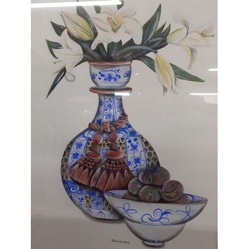 320 - Belmokhtar - two limited edition prints of still lifes including Oriental vases, fruit and flora, si... 