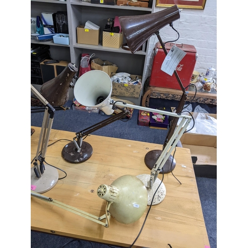 273 - Six vintage anglepoise and anglepoise style lamps to include a model 1227 Herbert Terry table lamp, ... 