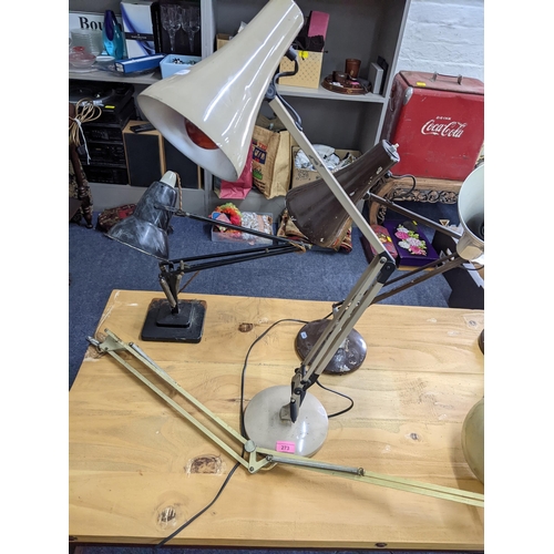 273 - Six vintage anglepoise and anglepoise style lamps to include a model 1227 Herbert Terry table lamp, ... 