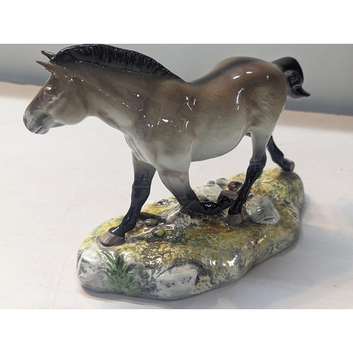 317 - A Beswick model of Przewalski's Wild Horse, dated 1005, limited edition no 684/1000, together with b... 