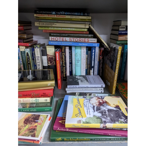 367 - A quantity of books to include various railway books, novels and autobiography, travel and British t... 