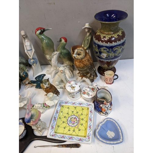 401 - Ceramics to include a pair of Royal Doulton vases one A/F, model animals and other items
Location:A1... 