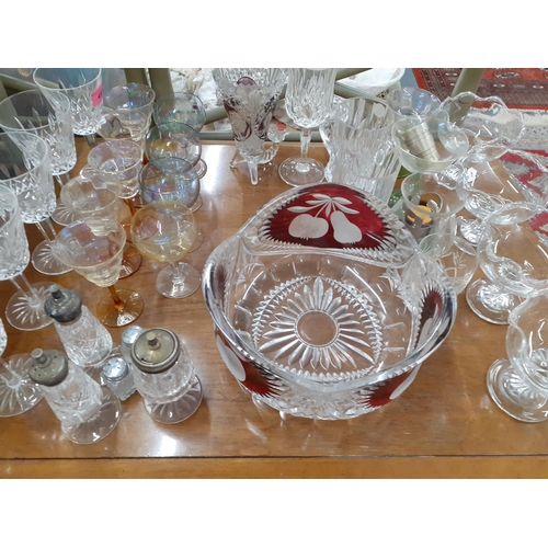 493 - Glassware to include five Waterford Lismore pedestal red wine glasses
Location: A2B