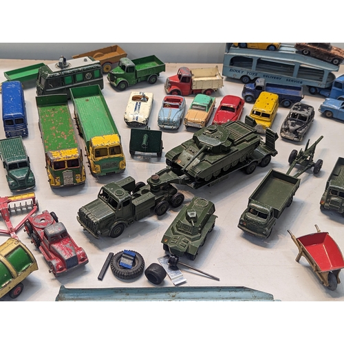 503 - A group of mostly Dinky toys to include Dinky Bedford tipper, Connaught, Cunningham C-5R, TV Roving ... 