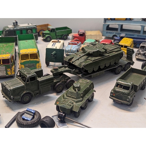 503 - A group of mostly Dinky toys to include Dinky Bedford tipper, Connaught, Cunningham C-5R, TV Roving ... 