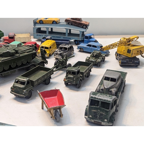 503 - A group of mostly Dinky toys to include Dinky Bedford tipper, Connaught, Cunningham C-5R, TV Roving ... 