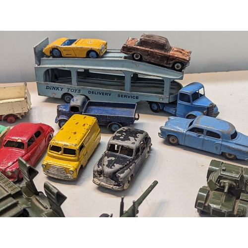 503 - A group of mostly Dinky toys to include Dinky Bedford tipper, Connaught, Cunningham C-5R, TV Roving ... 