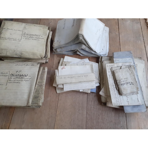 124 - Indentures to include 19th century deeds, mortgages, leases, probates of wills and other papers rela... 