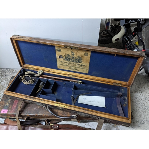 393 - Three leather gun cases to include a late 19th/early 20th century Williams & Power case, Location:A3... 